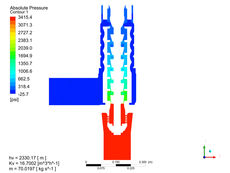 Kavitation Ventil: Druckverteilung des optimierten Ventils