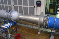 Pump as turbine: Test sample with applied measuring devices on test rig