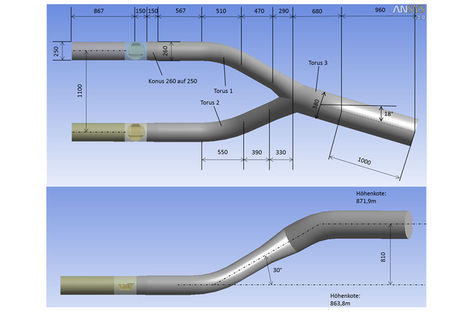 Optimisation of a distribution pipeline: Necessary parameters regarding the connection and possible geometry of the distribution pipeline