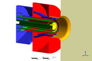 Examination of the combustion gas/air miximg in a gas burner