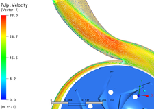 Numerische Strömungssimulation Pumpe: Pulp velocity